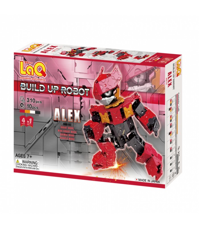 LaQ „Build Up Robot "Alex" konstruktorių rinkinyje - personalizuojamas robotas, mini robotas, šuo ir lenktyninė mašina!